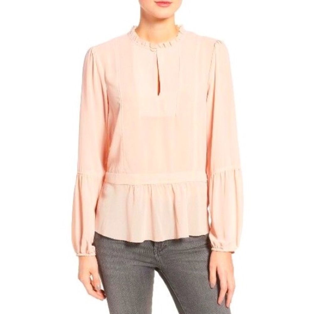Chelsea28 Pale Pink Peasant Blouse Size Medium